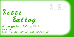 kitti ballog business card